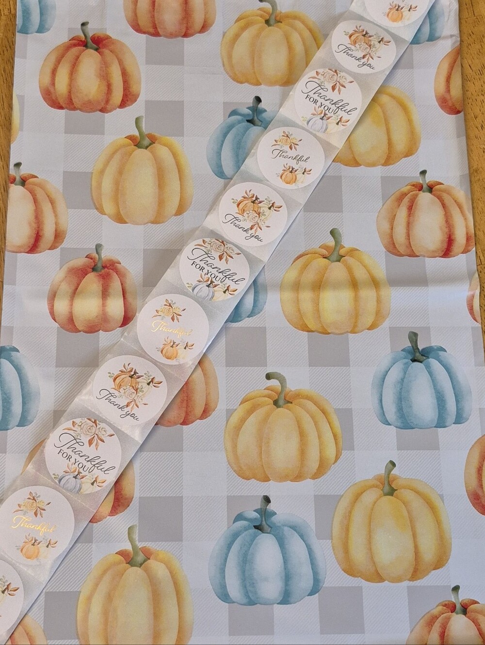 Poly Mailer Set Pumpkins 20 (10x13) & 20 Stickers Thankful For You Fall Autumn